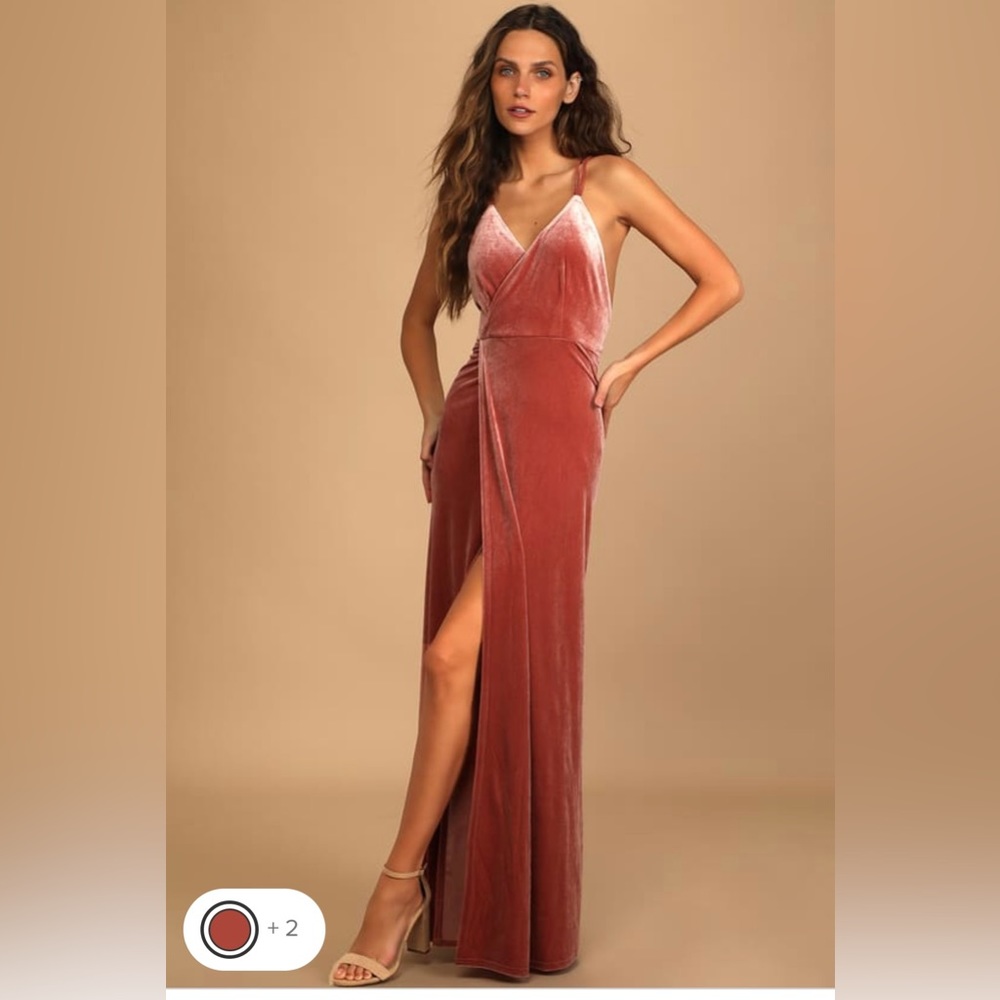 Mauve Velvet Maxi Dress